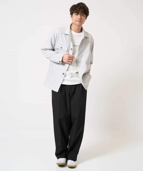 a.v.v(アーヴェヴェ)の「【イージーケア/洗濯機で洗える】ワイドシルエットカバーオール(カバーオール・メンズ・ライトグレー/アイボリー・48/46)」の8枚目の写真