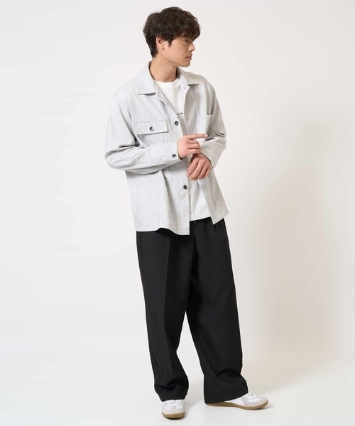 a.v.v(アーヴェヴェ)の「【イージーケア/洗濯機で洗える】ワイドシルエットカバーオール(カバーオール・メンズ・ライトグレー/アイボリー・48/46)」の10枚目の写真