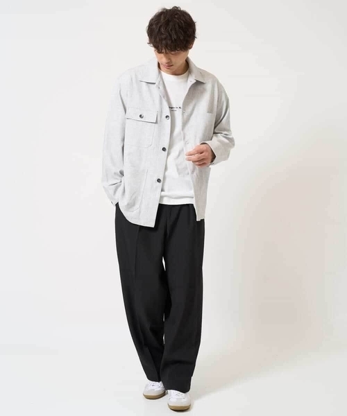 a.v.v(アーヴェヴェ)の「【イージーケア/洗濯機で洗える】ワイドシルエットカバーオール(カバーオール・メンズ・ライトグレー/アイボリー・48/46)」の12枚目の写真