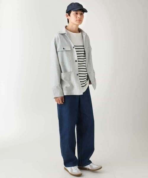 a.v.v(アーヴェヴェ)の「【イージーケア/洗濯機で洗える】ワイドシルエットカバーオール(カバーオール・メンズ・ライトグレー/アイボリー・48/46)」の14枚目の写真