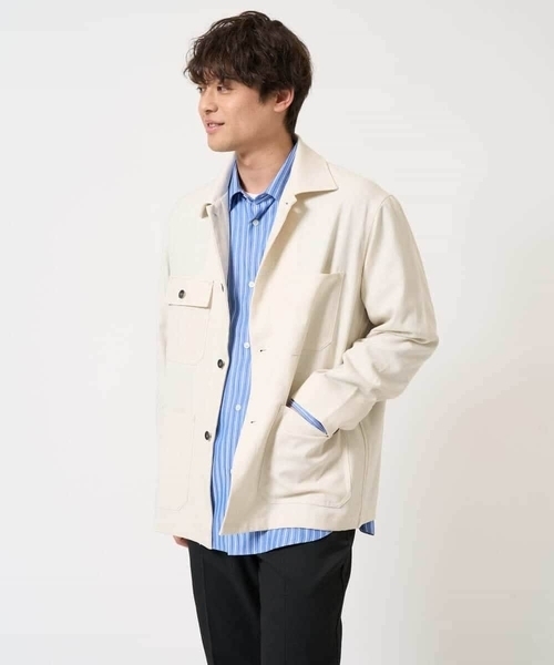 a.v.v(アーヴェヴェ)の「【イージーケア/洗濯機で洗える】ワイドシルエットカバーオール(カバーオール・メンズ・ライトグレー/アイボリー・48/46)」の18枚目の写真