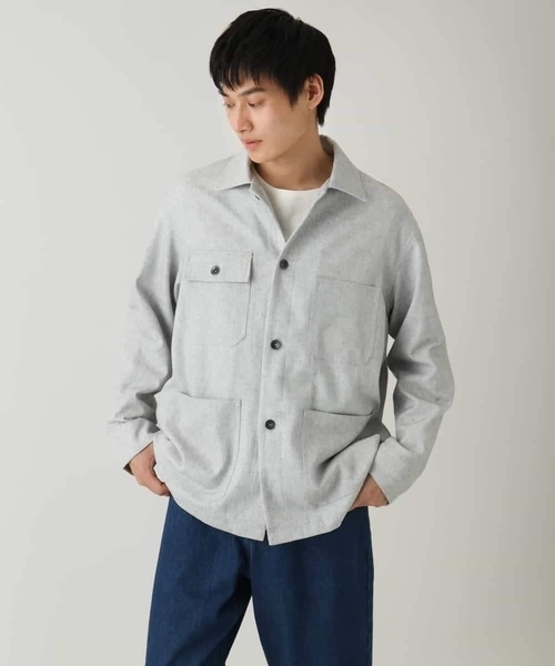 a.v.v(アーヴェヴェ)の「【イージーケア/洗濯機で洗える】ワイドシルエットカバーオール(カバーオール・メンズ・ライトグレー/アイボリー・48/46)」の21枚目の写真