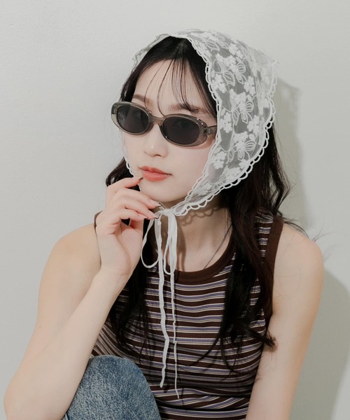 SMELLY(スメリー)の「レースバブーシュカ(バンダナ/スカーフ・レディース・オフホワイト・-)」の1枚目の写真