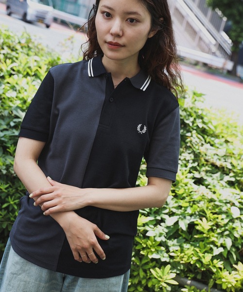 大人気 G3600 フレッドペリー ポロシャツ 半袖 M 水色 白 セール】【別注】FRED PERRY / M3600 クレイジー ポロシャツ