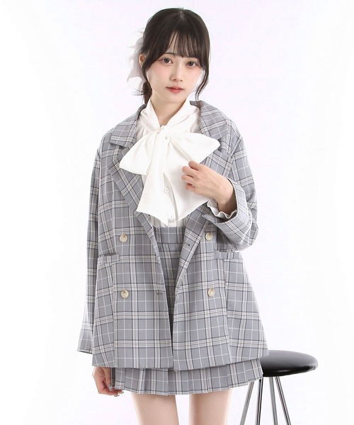 セール】ジャケット&プリーツミニスカパンセットアップ（セットアップ