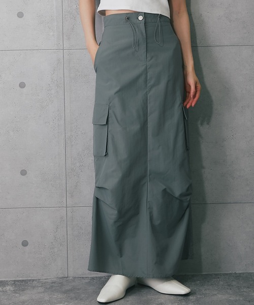 ANOTHER S（アナザーエス）の「ロングスカート（スカート・レディース・ブラック/ホワイト/グリーン・FREE）」の3枚目の写真