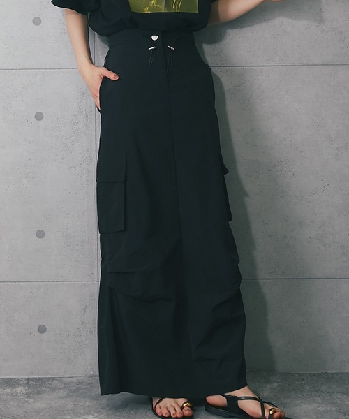 ANOTHER S（アナザーエス）の「ロングスカート（スカート・レディース・ブラック/ホワイト/グリーン・FREE）」の2枚目の写真