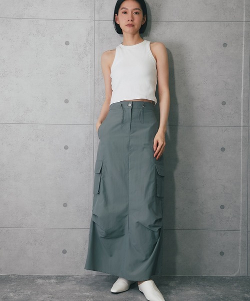 ANOTHER S（アナザーエス）の「ロングスカート（スカート・レディース・ブラック/ホワイト/グリーン・FREE）」の5枚目の写真