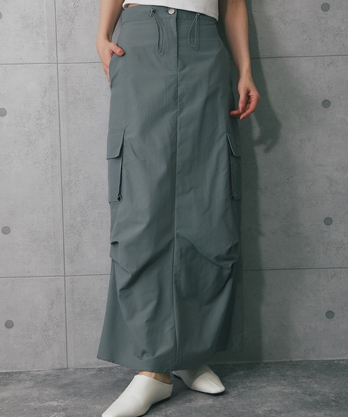 ANOTHER S（アナザーエス）の「ロングスカート（スカート・レディース・ブラック/ホワイト/グリーン・FREE）」の4枚目の写真