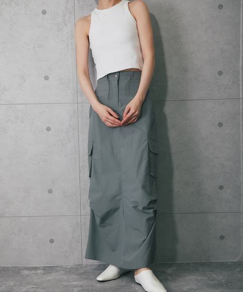 ANOTHER S（アナザーエス）の「ロングスカート（スカート・レディース・ブラック/ホワイト/グリーン・FREE）」の8枚目の写真