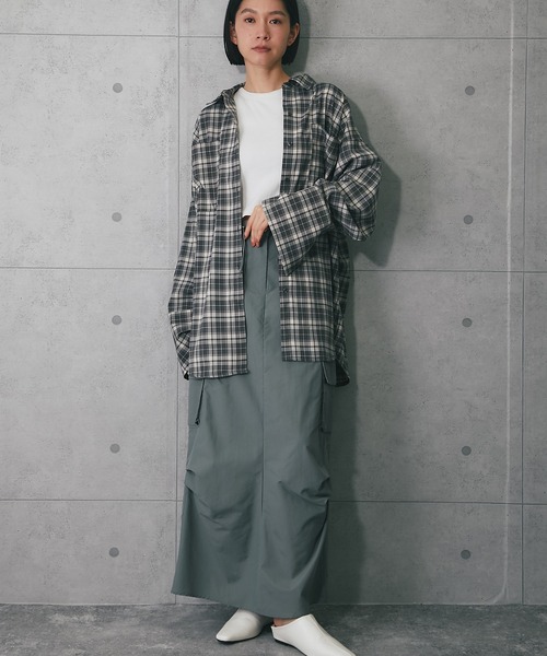 ANOTHER S（アナザーエス）の「ロングスカート（スカート・レディース・ブラック/ホワイト/グリーン・FREE）」の9枚目の写真