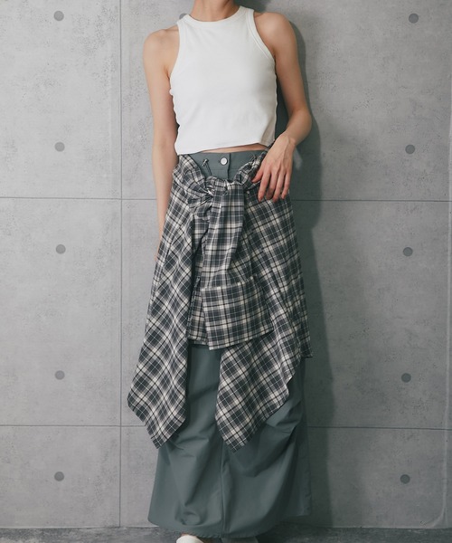 ANOTHER S（アナザーエス）の「ロングスカート（スカート・レディース・ブラック/ホワイト/グリーン・FREE）」の14枚目の写真