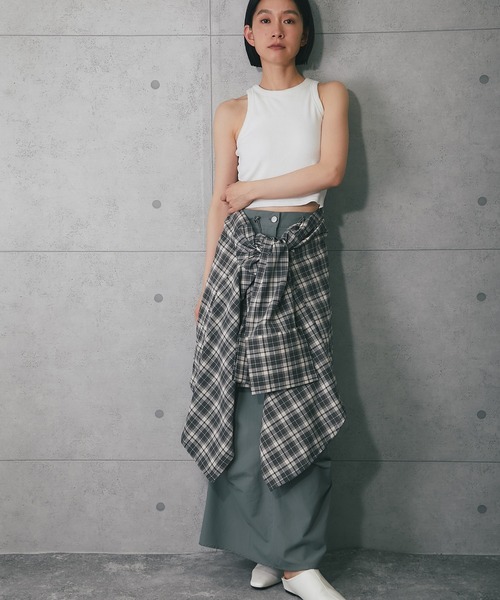 新品】 ウッディハウス ソラモナラーム ロングタイトスカート グレー