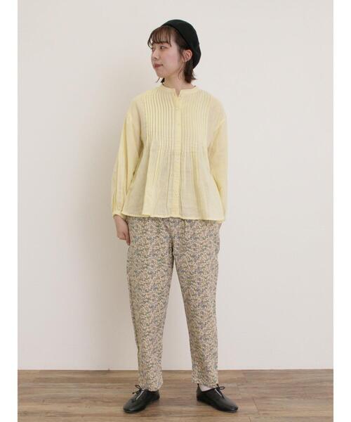 Samansa Mos2（サマンサ モスモス）の「インドガーゼピンタックシャツ（シャツ/ブラウス・レディース・イエロー/オフホワイト/ブルー/カーキ・F）」の14枚目の写真