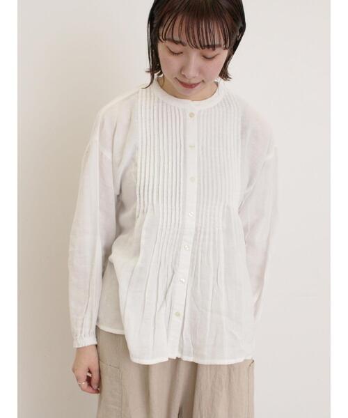 Samansa Mos2（サマンサ モスモス）の「インドガーゼピンタックシャツ（シャツ/ブラウス・レディース・イエロー/オフホワイト/ブルー/カーキ・F）」の16枚目の写真