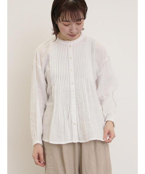 Samansa Mos2（サマンサ モスモス）の「インドガーゼピンタックシャツ（シャツ/ブラウス・レディース・イエロー/オフホワイト/ブルー/カーキ・F）」の17枚目の写真