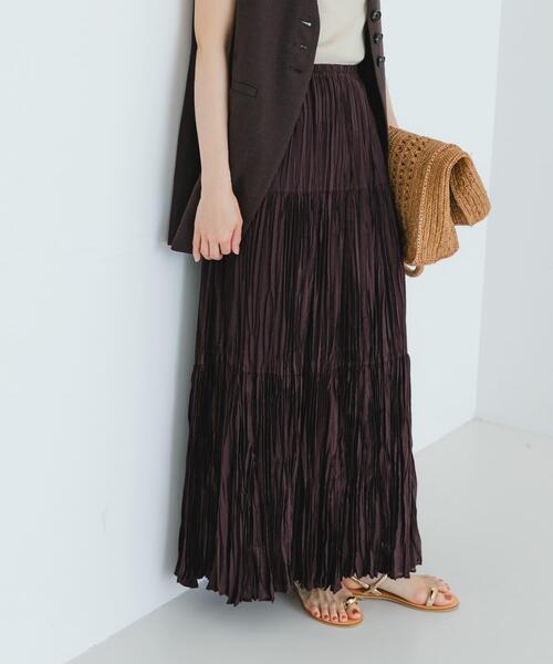 URBAN RESEARCH(アーバンリサーチ)の「ワッシャープリーツイージースカート(スカート・レディース・ブラウン/チャコールグレー/オフホワイト・FREE)」の11枚目の写真