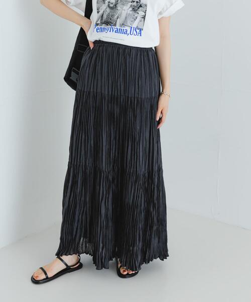 URBAN RESEARCH(アーバンリサーチ)の「ワッシャープリーツイージースカート(スカート・レディース・ブラウン/チャコールグレー/オフホワイト・FREE)」の20枚目の写真