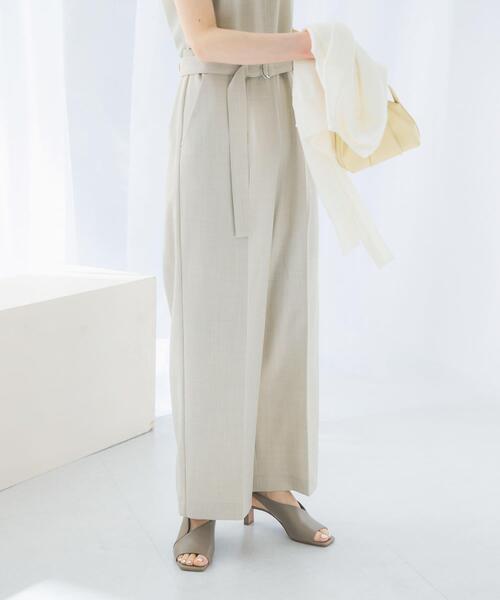 セール】ベルト付サマーツイードオールインワン（サロペット