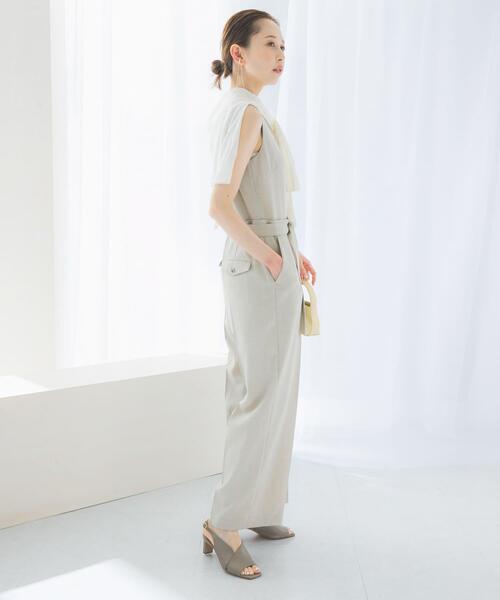 URBAN RESEARCH ROSSO WOMEN(アーバンリサーチ ロッソ)の「ベルト付サマーツイードオールインワン(サロペット/オーバーオール・レディース・ブラウン系その他/ライトベージュ・36/38)」の9枚目の写真