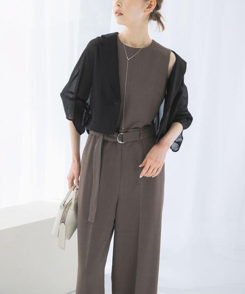 URBAN RESEARCH ROSSO WOMEN(アーバンリサーチ ロッソ)の「ベルト付サマーツイードオールインワン(サロペット/オーバーオール・レディース・ブラウン系その他/ライトベージュ・36/38)」の16枚目の写真