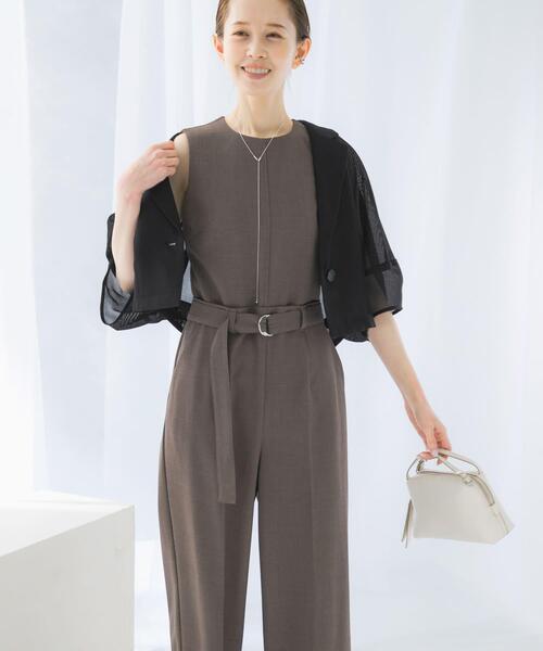 URBAN RESEARCH ROSSO WOMEN(アーバンリサーチ ロッソ)の「ベルト付サマーツイードオールインワン(サロペット/オーバーオール・レディース・ブラウン系その他/ライトベージュ・36/38)」の18枚目の写真