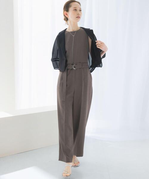 URBAN RESEARCH ROSSO WOMEN(アーバンリサーチ ロッソ)の「ベルト付サマーツイードオールインワン(サロペット/オーバーオール・レディース・ブラウン系その他/ライトベージュ・36/38)」の19枚目の写真