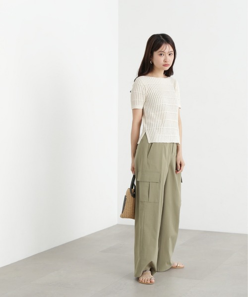 N.(N. Natural Beauty Basic)(エヌエヌナチュラルビューティーベーシック)の「ハリヌキ変形リブニット(ニット/セーター・レディース・オフホワイト/ブルー/ブラック・MEDIUM)」の8枚目の写真
