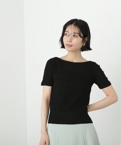 N.(N. Natural Beauty Basic)(エヌエヌナチュラルビューティーベーシック)の「ハリヌキ変形リブニット(ニット/セーター・レディース・オフホワイト/ブルー/ブラック・MEDIUM)」の17枚目の写真