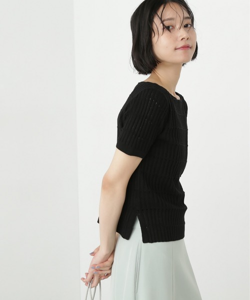 N.(N. Natural Beauty Basic)(エヌエヌナチュラルビューティーベーシック)の「ハリヌキ変形リブニット(ニット/セーター・レディース・オフホワイト/ブルー/ブラック・MEDIUM)」の19枚目の写真