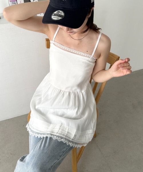 CLEA(クレア)の「裾レースキャミワンピース(ワンピース・レディース・アイボリー/ホワイト・FREE)」の19枚目の写真