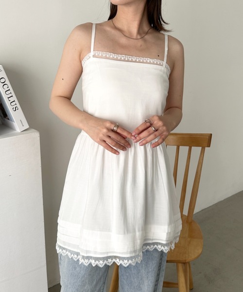 CLEA(クレア)の「裾レースキャミワンピース(ワンピース・レディース・アイボリー/ホワイト・FREE)」の13枚目の写真