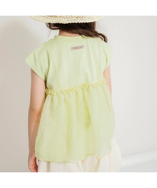 BREEZE（ブリーズ）の「【ジュニア対応】チュールフレンチスリーブTシャツ（Tシャツ/カットソー・キッズ・ブラック/ブルー/ピンク/ライム・80/90/100/110/120/130/140）」の19枚目の写真