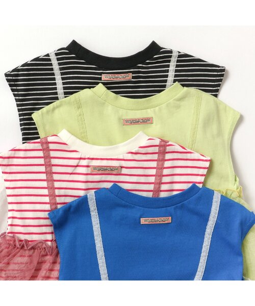 BREEZE（ブリーズ）の「【ジュニア対応】チュールフレンチスリーブTシャツ（Tシャツ/カットソー・キッズ・ブラック/ブルー/ピンク/ライム・80/90/100/110/120/130/140）」の22枚目の写真