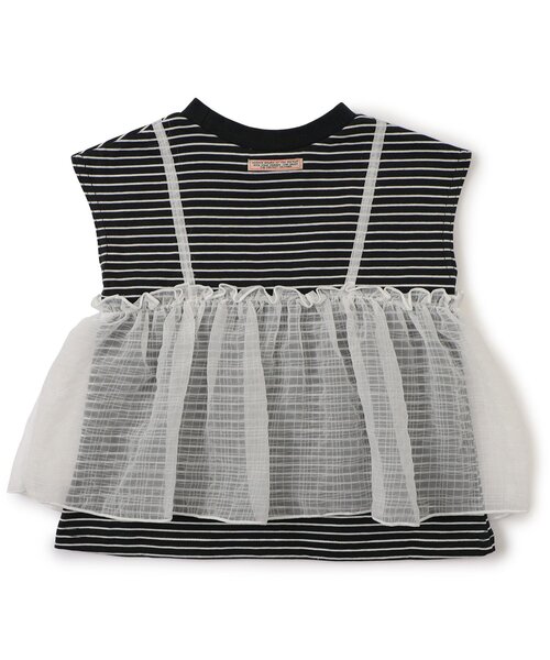 ジュニア対応】チュールフレンチスリーブTシャツ（Tシャツ/カットソー