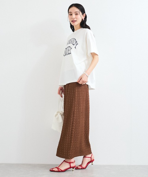 VIS（ビス）の「ピグメント加工プリントビッグTシャツ（Tシャツ/カットソー・レディース・チャコールグレー/オレンジ系その他4/オフホワイト・FREE）」の8枚目の写真