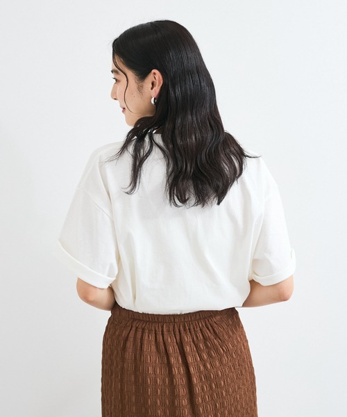 VIS（ビス）の「ピグメント加工プリントビッグTシャツ（Tシャツ/カットソー・レディース・チャコールグレー/オレンジ系その他4/オフホワイト・FREE）」の11枚目の写真