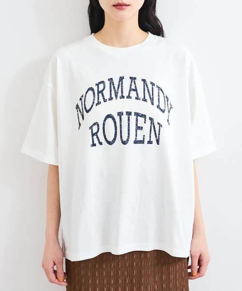 VIS（ビス）の「ピグメント加工プリントビッグTシャツ（Tシャツ/カットソー・レディース・チャコールグレー/オレンジ系その他4/オフホワイト・FREE）」の12枚目の写真