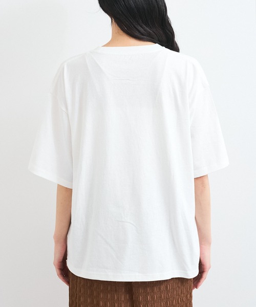 VIS（ビス）の「ピグメント加工プリントビッグTシャツ（Tシャツ/カットソー・レディース・チャコールグレー/オレンジ系その他4/オフホワイト・FREE）」の14枚目の写真