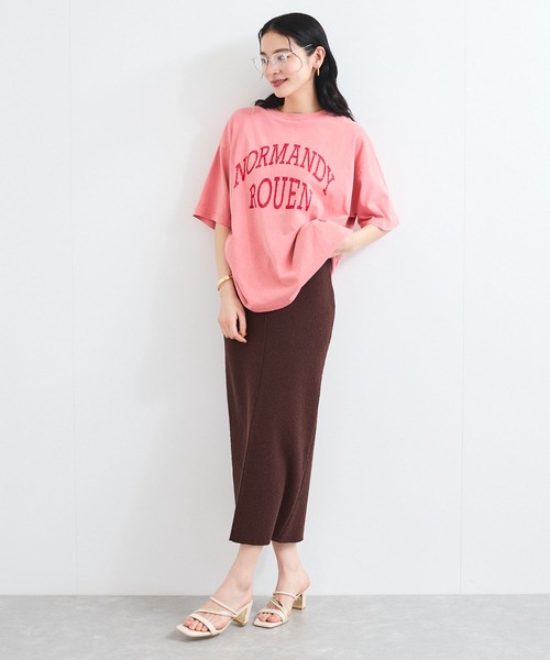 VIS（ビス）の「ピグメント加工プリントビッグTシャツ（Tシャツ/カットソー・レディース・チャコールグレー/オレンジ系その他4/オフホワイト・FREE）」の21枚目の写真