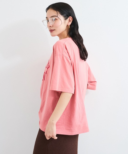 VIS（ビス）の「ピグメント加工プリントビッグTシャツ（Tシャツ/カットソー・レディース・チャコールグレー/オレンジ系その他4/オフホワイト・FREE）」の20枚目の写真