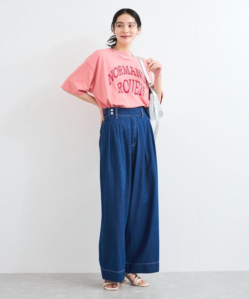 VIS（ビス）の「ピグメント加工プリントビッグTシャツ（Tシャツ/カットソー・レディース・チャコールグレー/オレンジ系その他4/オフホワイト・FREE）」の22枚目の写真