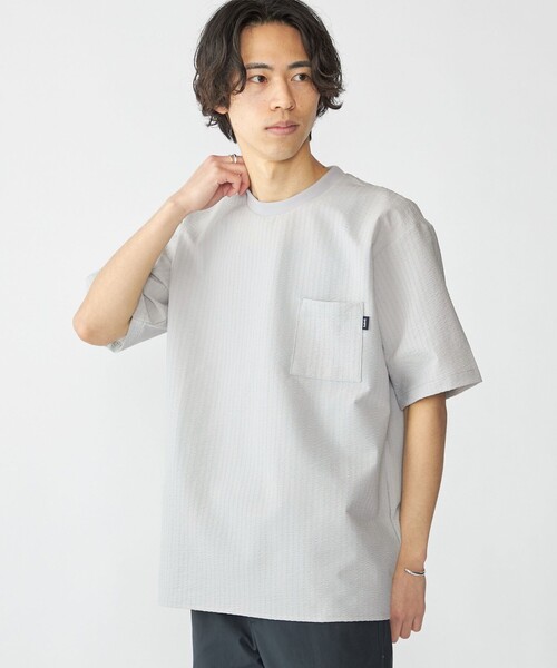 セール】SHIPS: COOLMAX(R) シアサッカー Tシャツ（Tシャツ