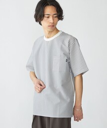 美品✨2022SS 23区 シアサッカーストレッチウエスト切り替えカットソー マガジン掲載】シアサッカーストレッチ ウエスト切替カットソー