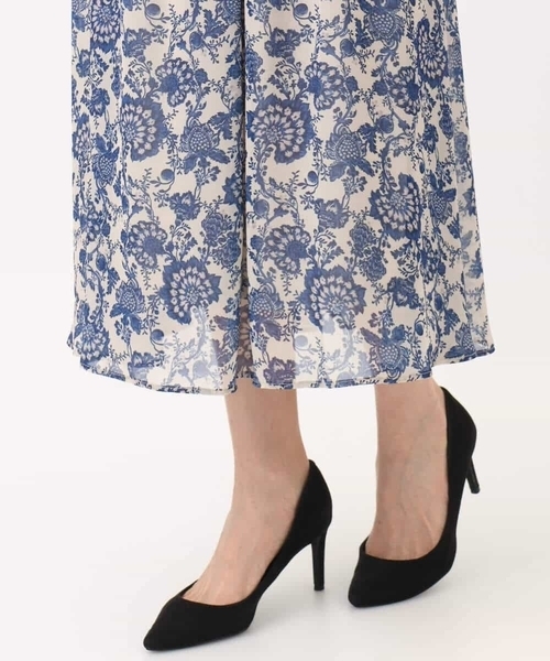 MK MICHEL KLEIN（エムケーミッシェルクラン）の「更紗プリント花柄シフォンスカート/洗える（スカート・レディース・ベージュ/カーキ系・38）」の10枚目の写真