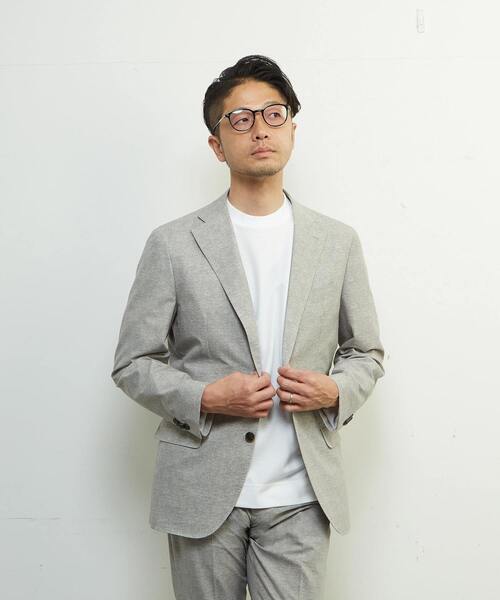 MEN'S MELROSE（メンズメルローズ）の「クールドッツコンフォートジャケット(セットアップ可) | 接触冷感 / 防シワ / ウォッシャブル（テーラードジャケット・メンズ・ライトグレー/ネイビー/グレー・4/3/5/2）」の2枚目の写真