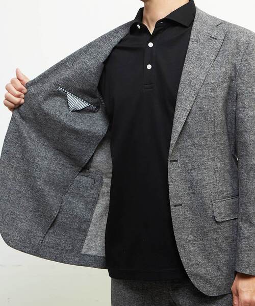 MEN'S MELROSE（メンズメルローズ）の「クールドッツコンフォートジャケット(セットアップ可) | 接触冷感 / 防シワ / ウォッシャブル（テーラードジャケット・メンズ・ライトグレー/ネイビー/グレー・4/3/5/2）」の11枚目の写真