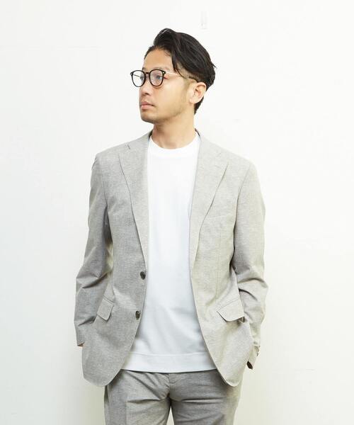MEN'S MELROSE（メンズメルローズ）の「クールドッツコンフォートジャケット(セットアップ可) | 接触冷感 / 防シワ / ウォッシャブル（テーラードジャケット・メンズ・ライトグレー/ネイビー/グレー・4/3/5/2）」の19枚目の写真