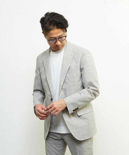 MEN'S MELROSE（メンズメルローズ）の「クールドッツコンフォートジャケット(セットアップ可) | 接触冷感 / 防シワ / ウォッシャブル（テーラードジャケット・メンズ・ライトグレー/ネイビー/グレー・4/3/5/2）」の20枚目の写真
