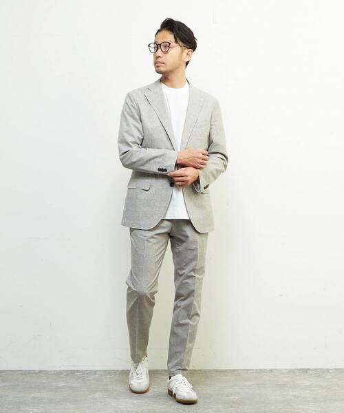 MEN'S MELROSE（メンズメルローズ）の「クールドッツコンフォートジャケット(セットアップ可) | 接触冷感 / 防シワ / ウォッシャブル（テーラードジャケット・メンズ・ライトグレー/ネイビー/グレー・4/3/5/2）」の21枚目の写真